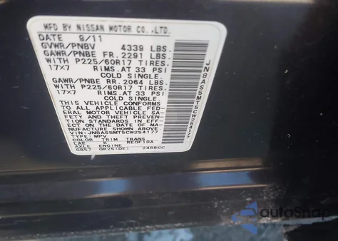 2012 Nissan Rogue Sv from USA, damaged, VIN JN8AS5MT5CW254177